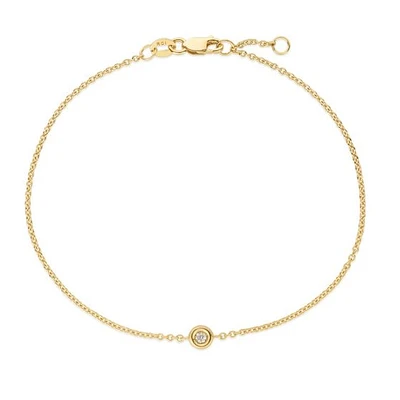 .02ct Bezel Set Diamond Bracelet 14KY