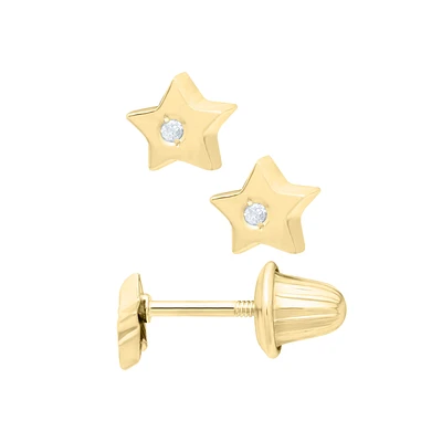 Star Diamond Kids Stud Earrings