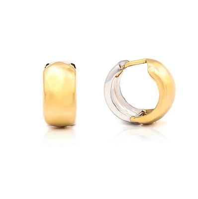 Reversible Two Tone Huggie Earrings