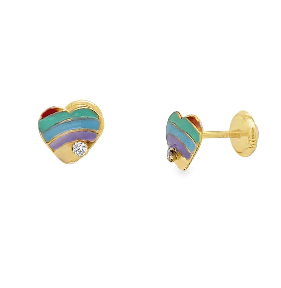 Heart Rainbow Kids Earrings