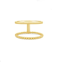 Double Line Polished/Beaded Ring