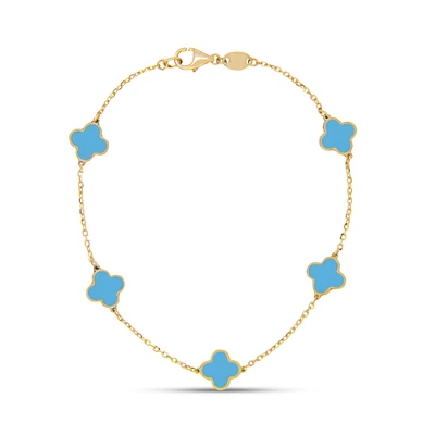 Clover Inlay Turquoise Bracelet