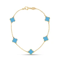 Clover Inlay Turquoise Bracelet