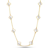 Clover Inlay Mother Pearl Necklace