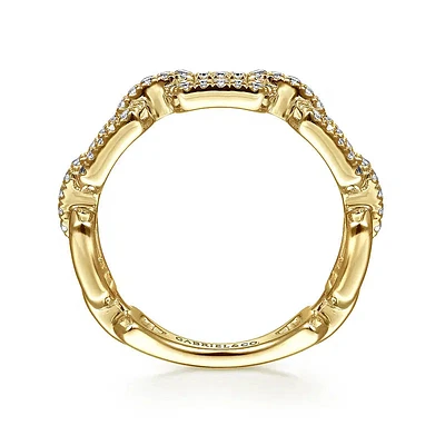 Diamonds Links Yellow Gold Ring