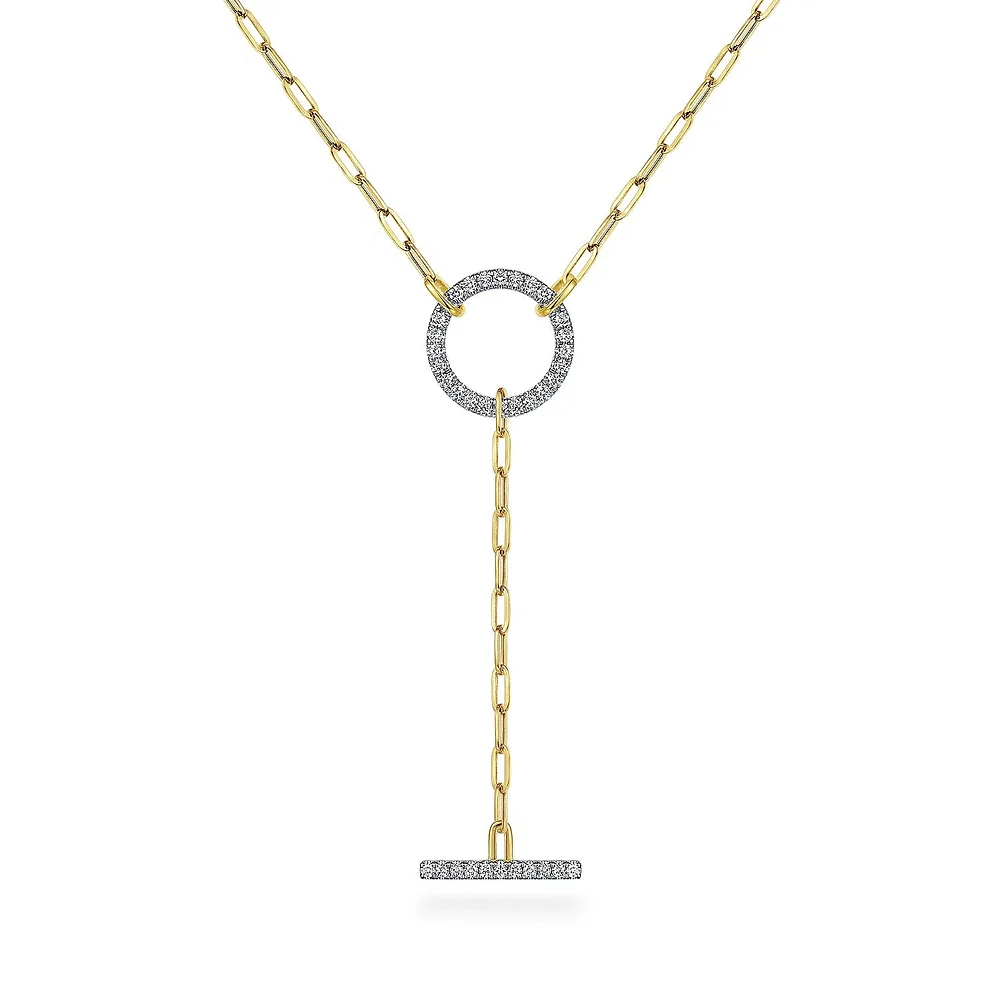 Lariat Paperclip Diamond Necklace