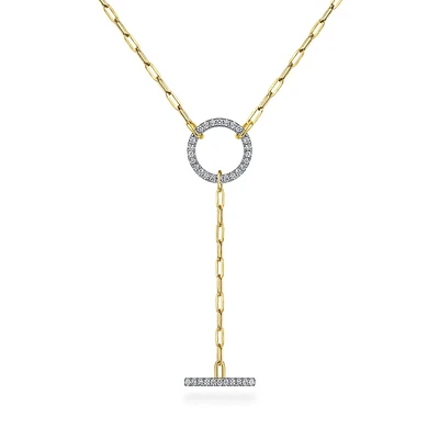 Lariat Paperclip Diamond Necklace