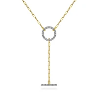 Lariat Paperclip Diamond Necklace