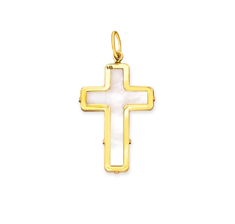 Mother Pearl Cross Pendant 12MM