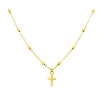 Beaded Chain Cross Necklace
