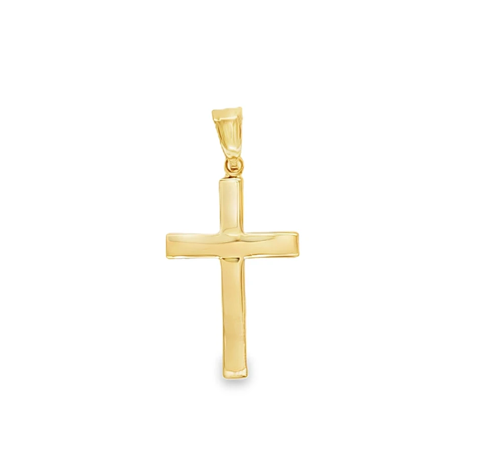 Semi Solid Gold 29MM Cross Pendant