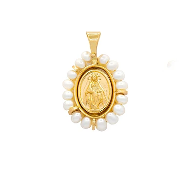 Oval Milagrosa Pearl Frame Pendant
