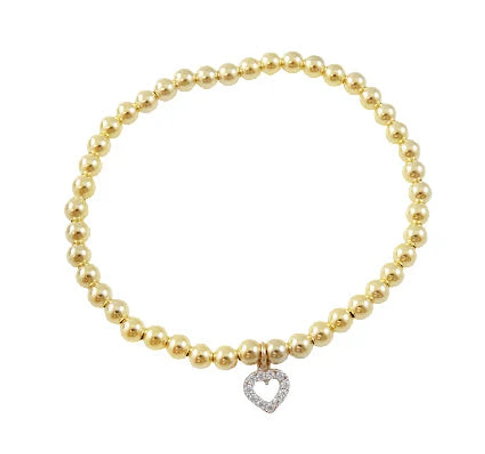 Sparkly Heart Bead Bracelet