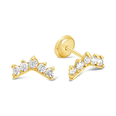 Boomerang CZ Stud Earrings
