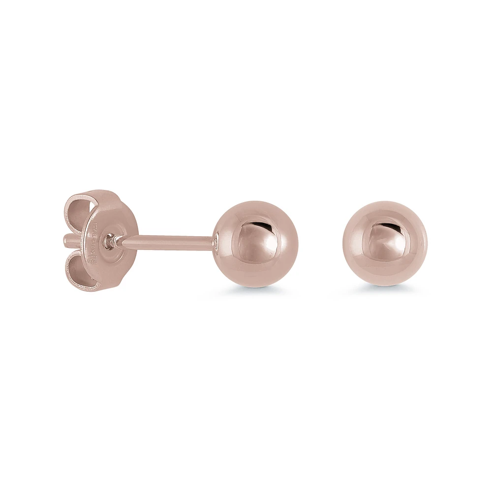 5MM Polished Steel Ball Stud Earrings