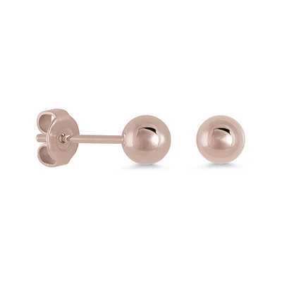 5MM Polished Steel Ball Stud Earrings