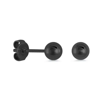 6MM Polished Steel Ball Stud Earrings