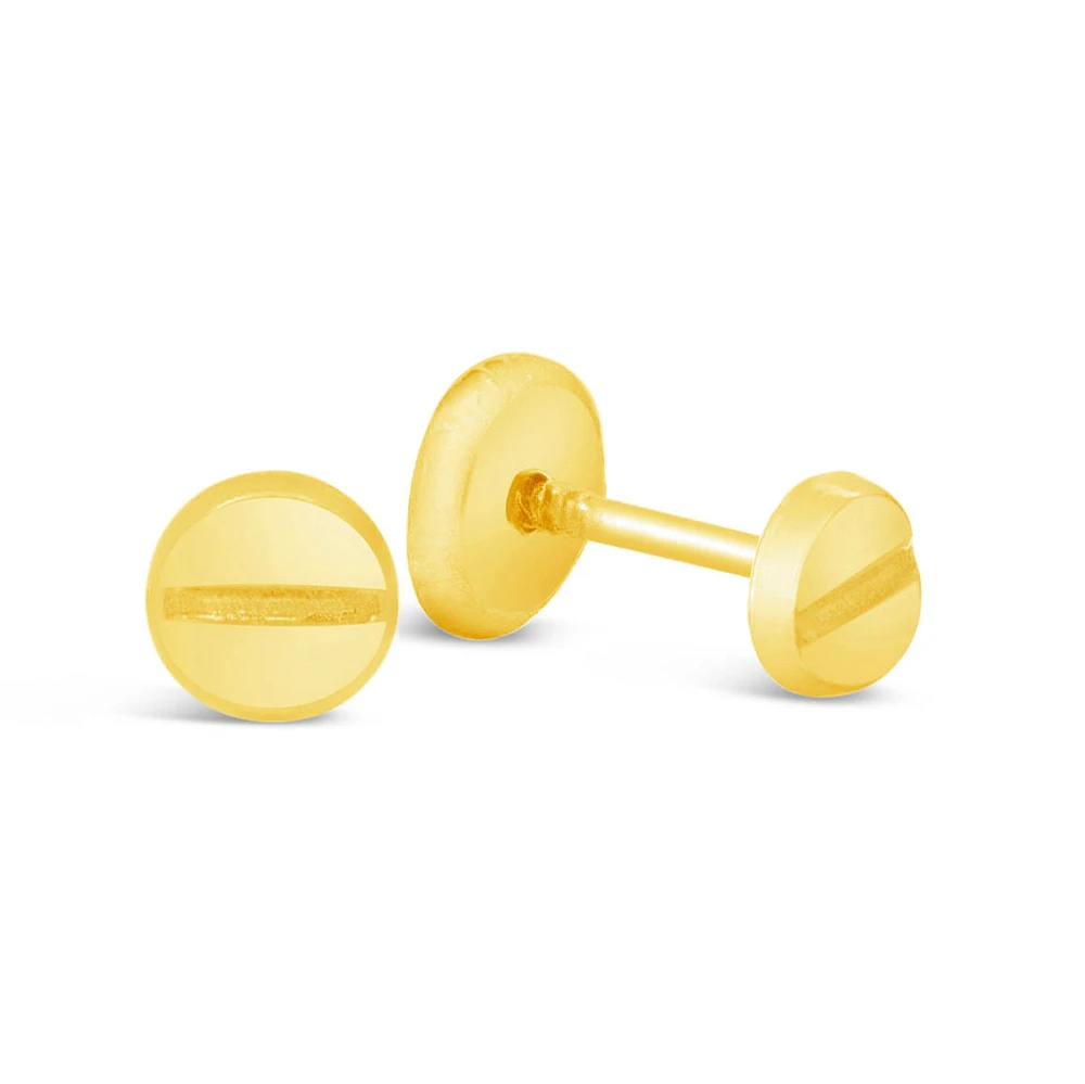 Screw Button 6MM Stud Earrings