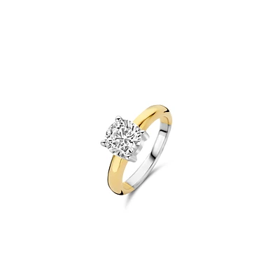 Zirconia Solitaire Golden Ring