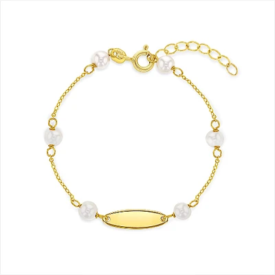 Kids Pearl Valentino Tag ID Bracelet