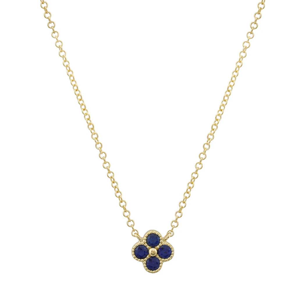 Clover Blue Sapphire Necklace