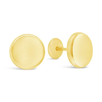8MM Flat Button Stud Earrings