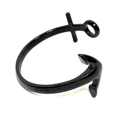 Open Anchor Cuff Steel Bracelet
