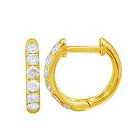12MM Diamond Huggie Earrings