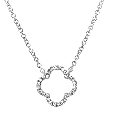 .07ct Diamond Open Clover Necklace