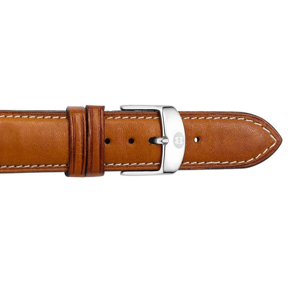 16MM Saddle Brown Calfskin Leather Strap