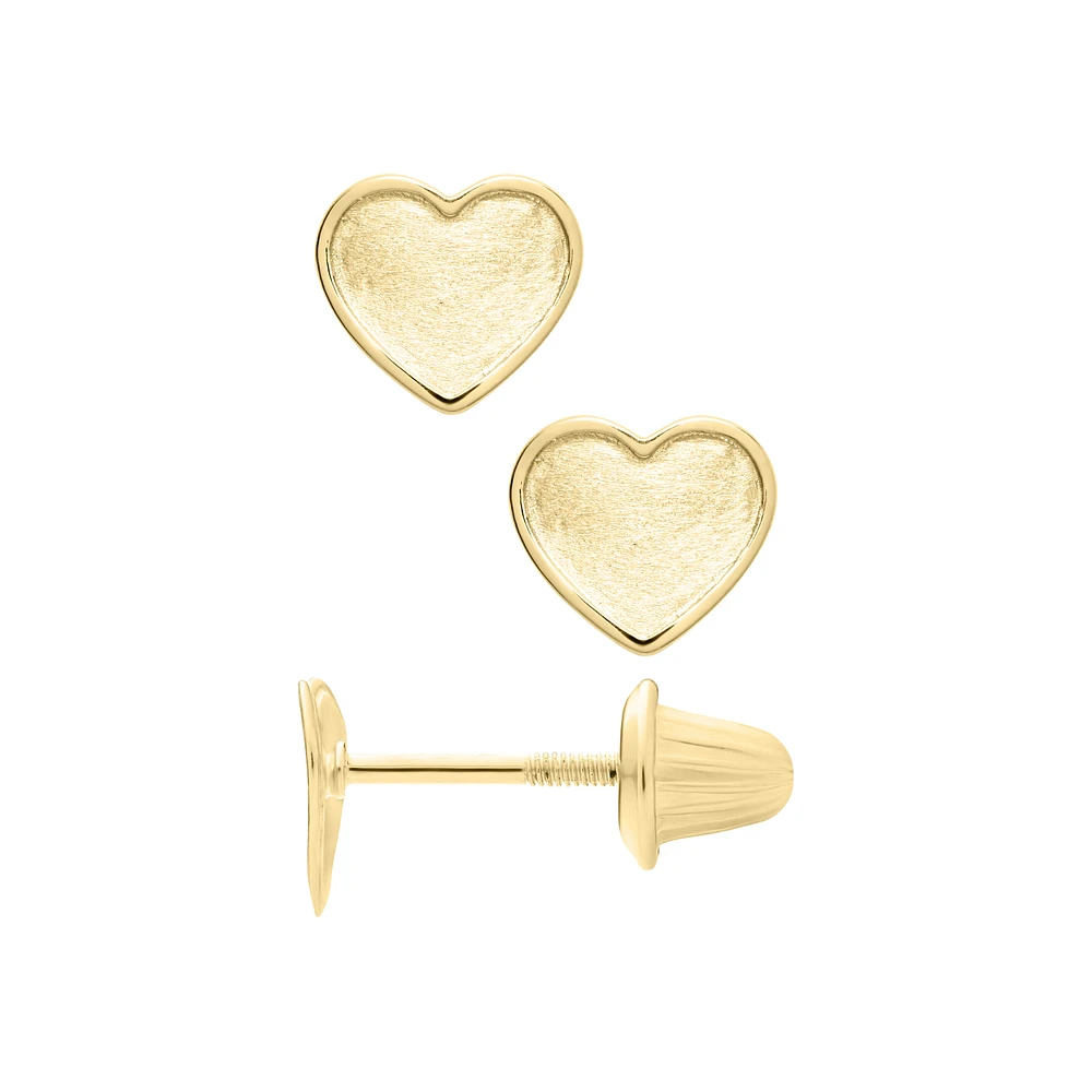 Satin Heart Kids Stud Earrings