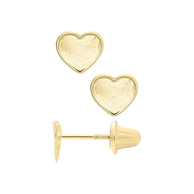Satin Heart Kids Stud Earrings