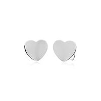 Steel Heart Stud Earrings