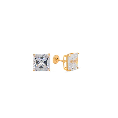 4MM Square CZ Stud Earrings