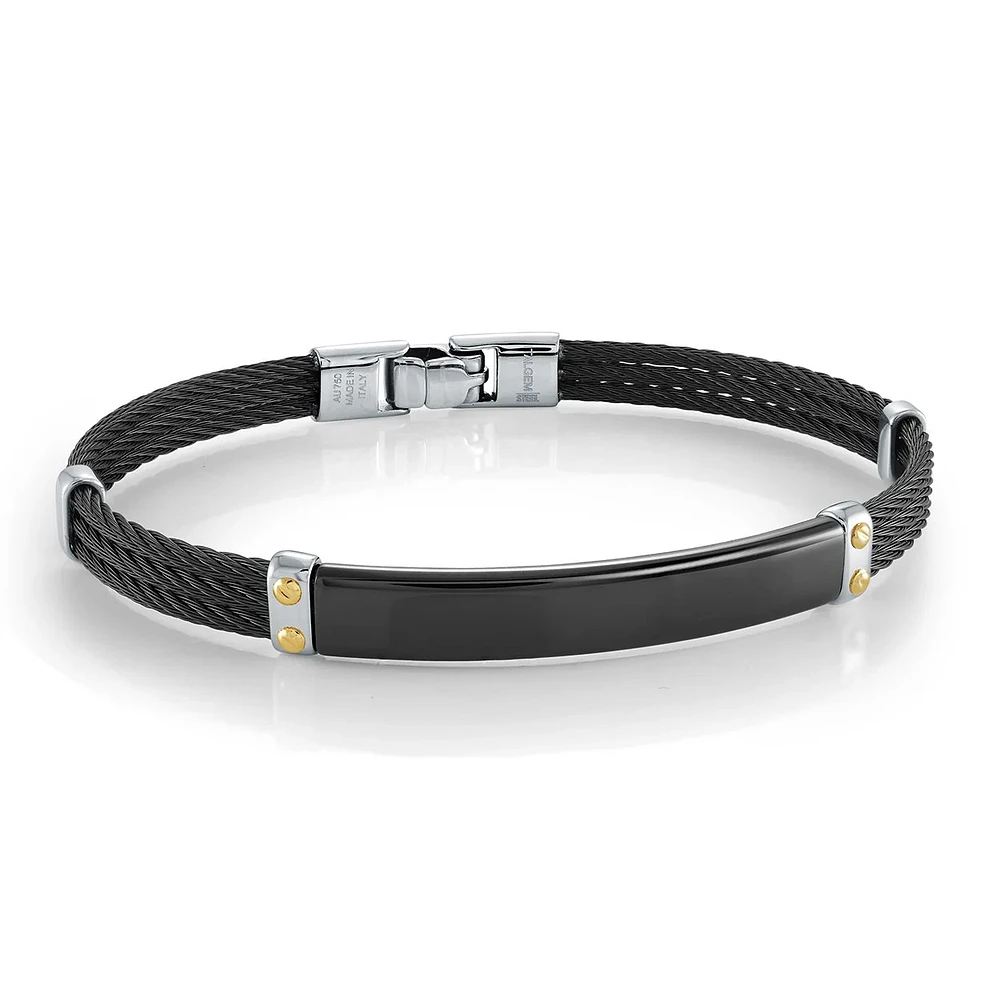 Black Cable Black Plate Steel Bracelet