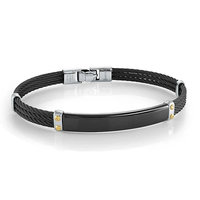 Black Cable Black Plate Steel Bracelet