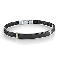 Black Cable Black Plate Steel Bracelet