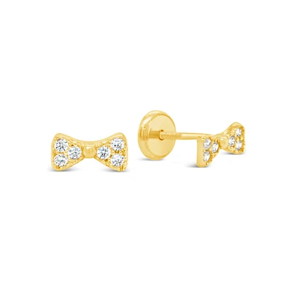 Bowtie CZ Stud Earrings