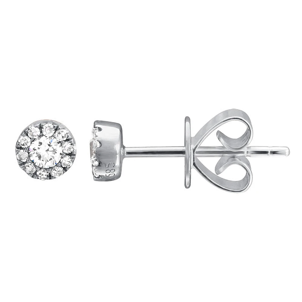 Halo .15ct Diamond Stud Earrings