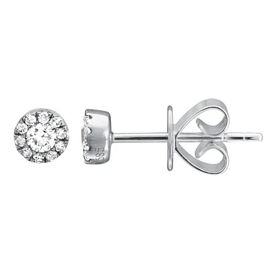 Halo .15ct Diamond Stud Earrings