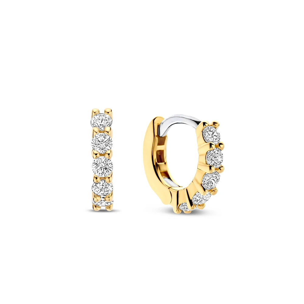 Thick 10MM Golden Sparkle Huggie Earrings