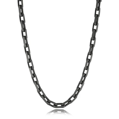 Sanblasted Black 7MM Oval Link Chain