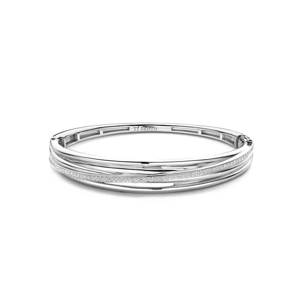 Entwined Sparkle Bangle Bracelet