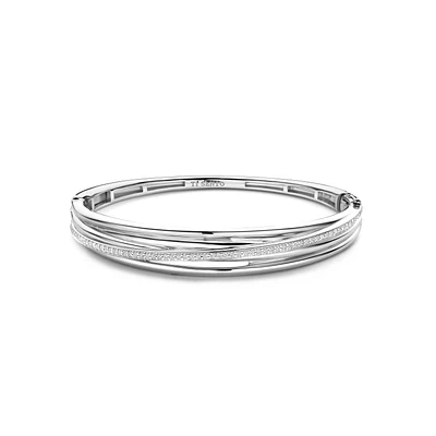 Entwined Sparkle Bangle Bracelet