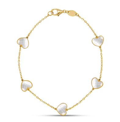Heart Inlay Mother Pearl Bracelet
