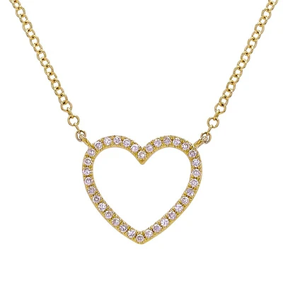 Open Heart .09CT Diamond Necklace