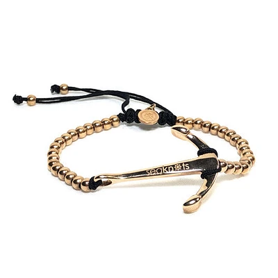 Anchor 4MM Beads Steel Bracelet