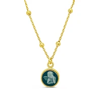Blue Agate Angel Necklace