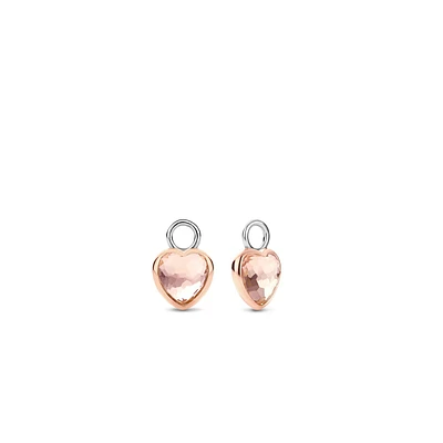 Pink Heart Rose Gold Ear Charms