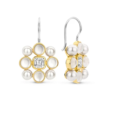 Pearl Cluster Drop Earrings